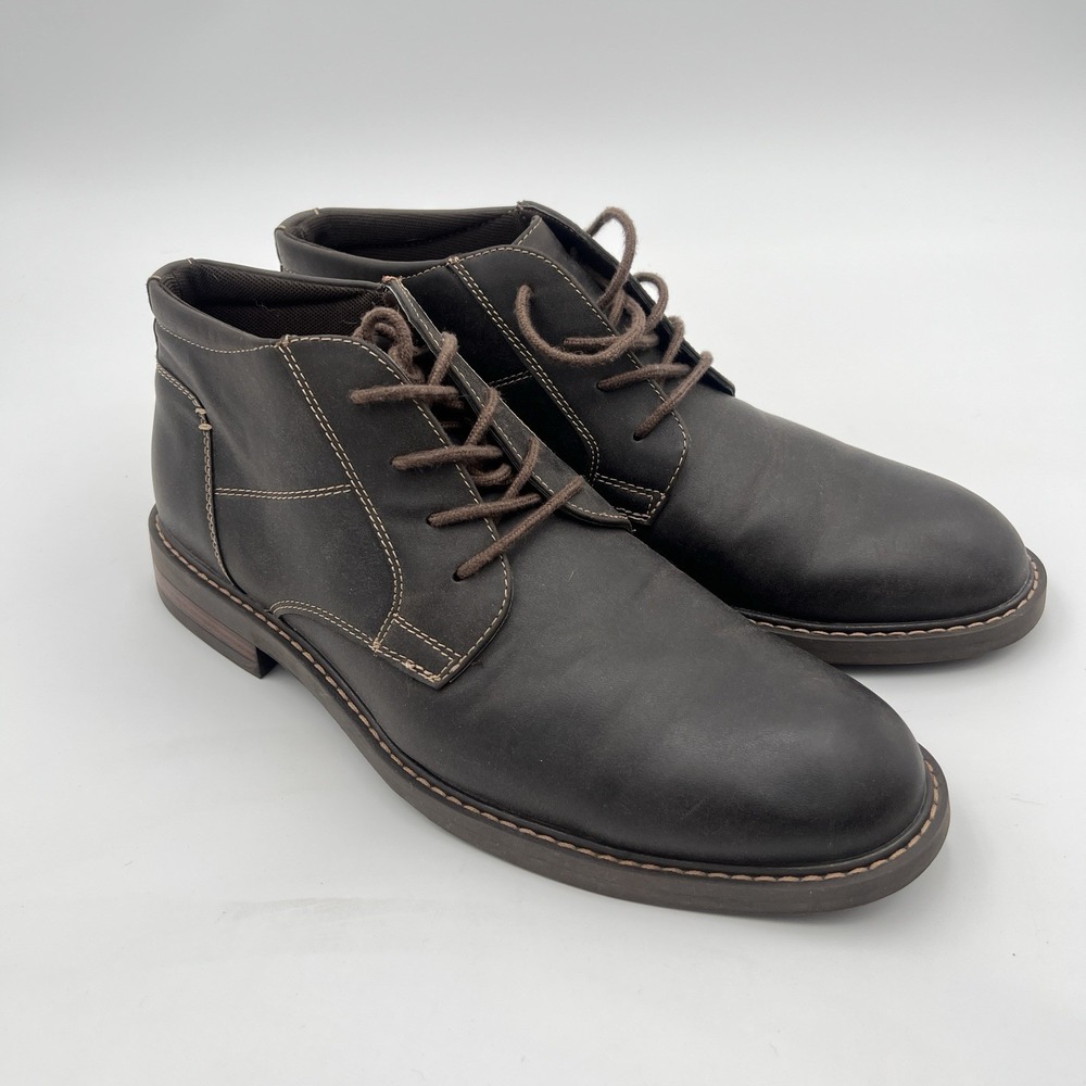 Dexter Men's Chukka Boots Brown Leather Casual Lace Up Ankle Boots Size 10